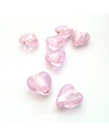 Perles verre coeur 13x11mm