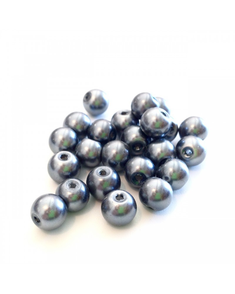 Perles verre cirées 6mm
