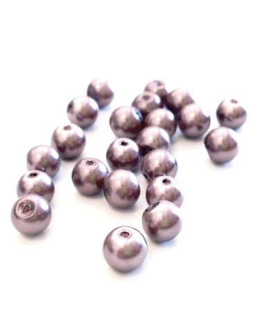 Perles verre cirées 6mm