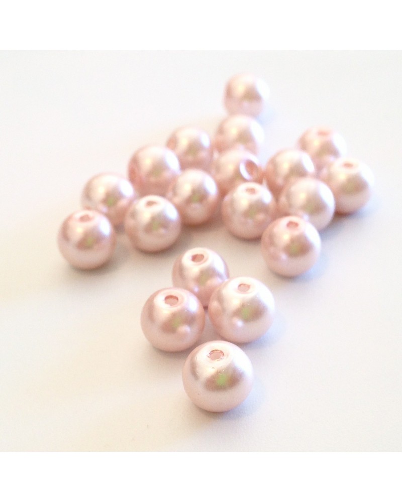 Perles verre cirées 8mm