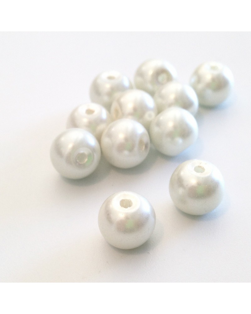 Perles verre cirées 8mm