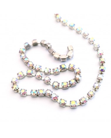 Chaine strass crystal transparent AB 2mm