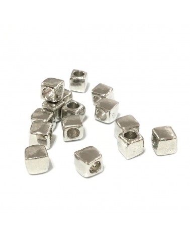 Perles métal cube 6.5mm