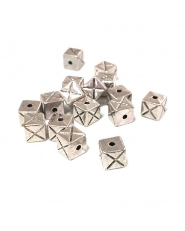 Perles métal cube 7mm