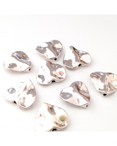 perle métal coeur 13x15mm